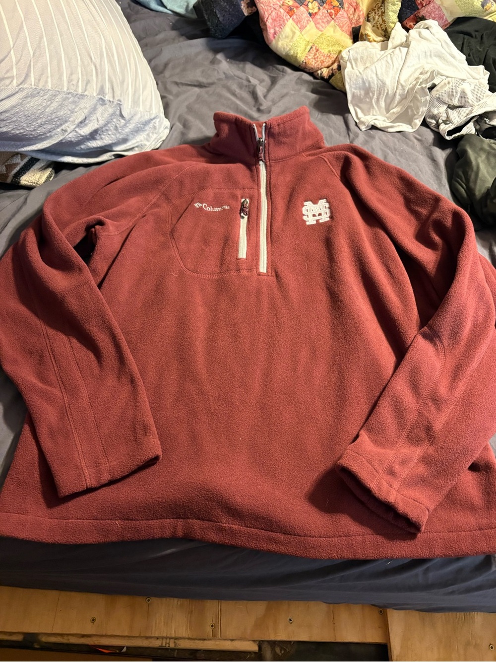 Mississippi State bulldogs Maroon Half-Zip Fleece Pullover
